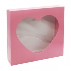 Коробка "Сердце" розовая, 22*22*3,5 см