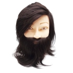 Голова учебная мужская с бородой натуральные волосы 25 см