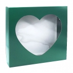 Упаковка "Сердце" изумрудная, 22*22*3,5 см