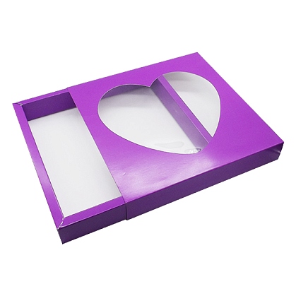 Упаковка "Сердце" фиолетовая, 22*22*3,5 см