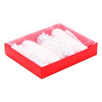 Коробка картонная с прозрачной крышкой цвет алый, 13*16*4 см