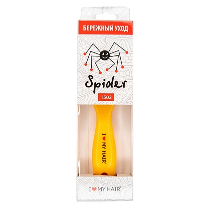ILMH Щетка Spider 1502 для расчесывания волос и массажа кожи головы глянцевая (желтая L)