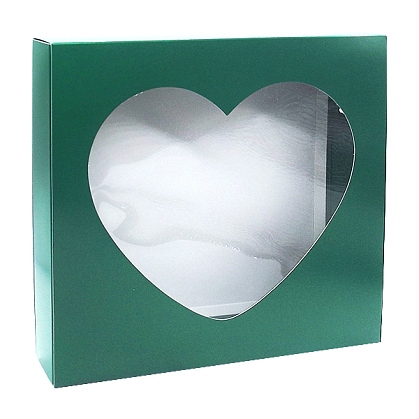 Упаковка "Сердце" изумрудная, 22*22*3,5 см