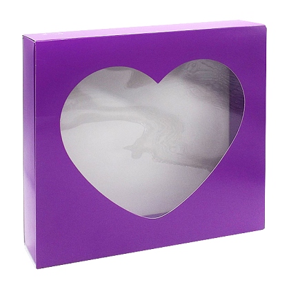 Упаковка "Сердце" фиолетовая, 22*22*3,5 см