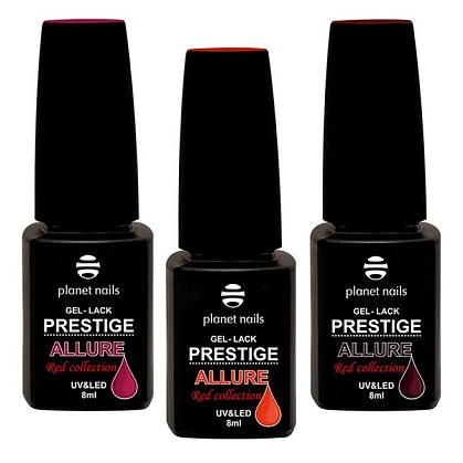 Planet Nails Гель-лак трехфазный Prestige Allure Red Collection 8 мл (648-659) (648)